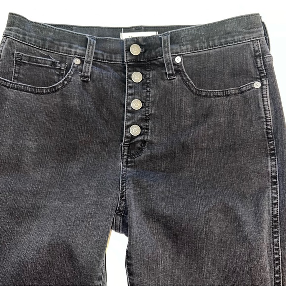 Madewell Washed Black 10” High Rise Raw Hem Skinny Jeans Sz 29T - Picture 3 of 15